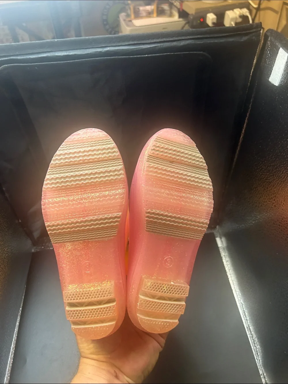 Pink to Yellow Ombre Glitter Rain Boots